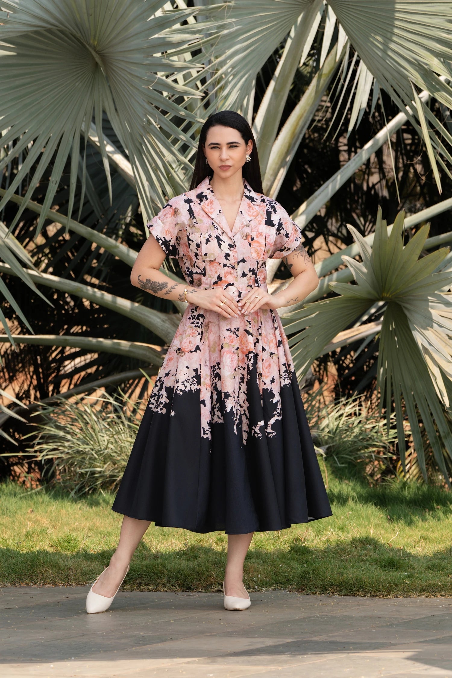 Maison Rose Dress - Black Rose