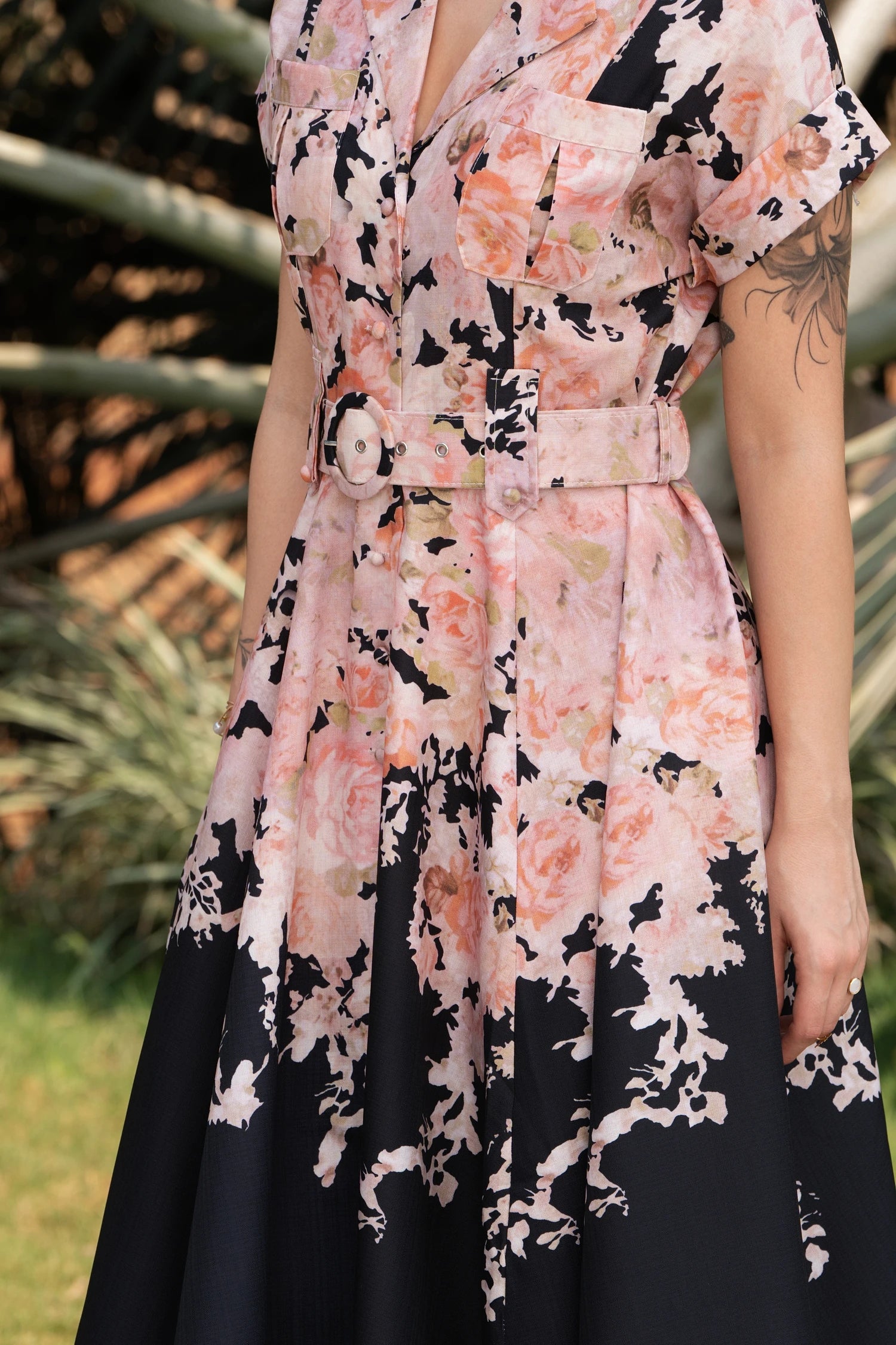 Maison Rose Dress - Black Rose