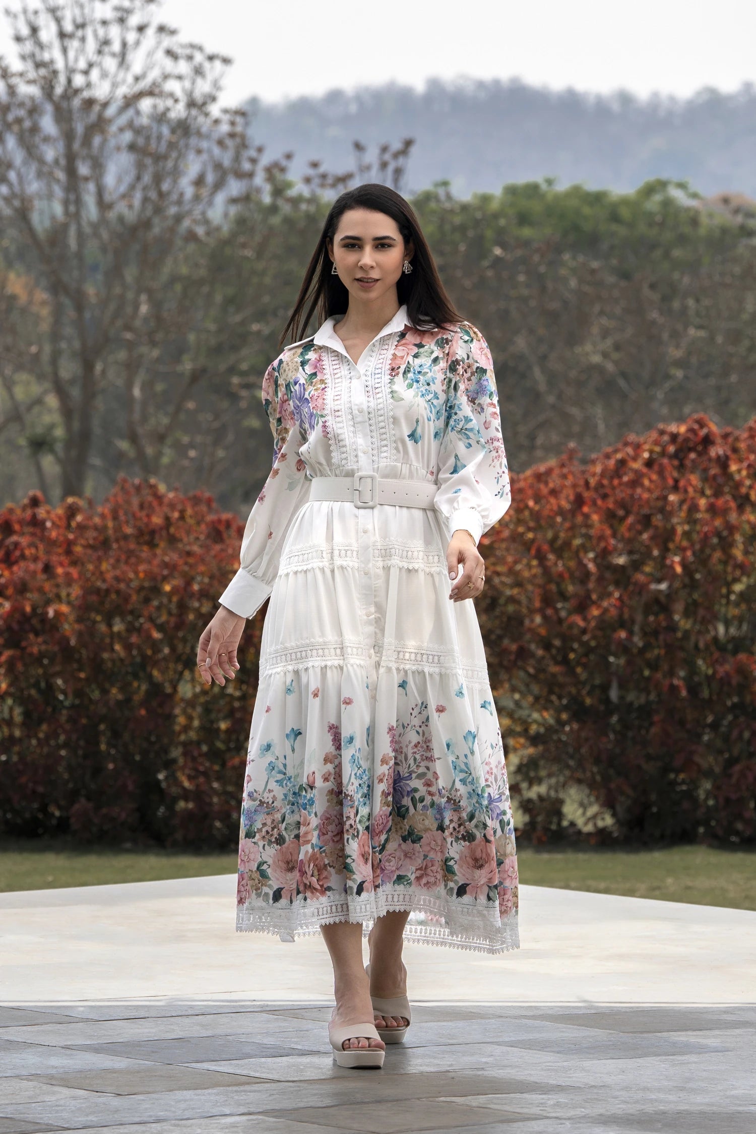 Rose Jardin Signature Dress - Ivory Floral