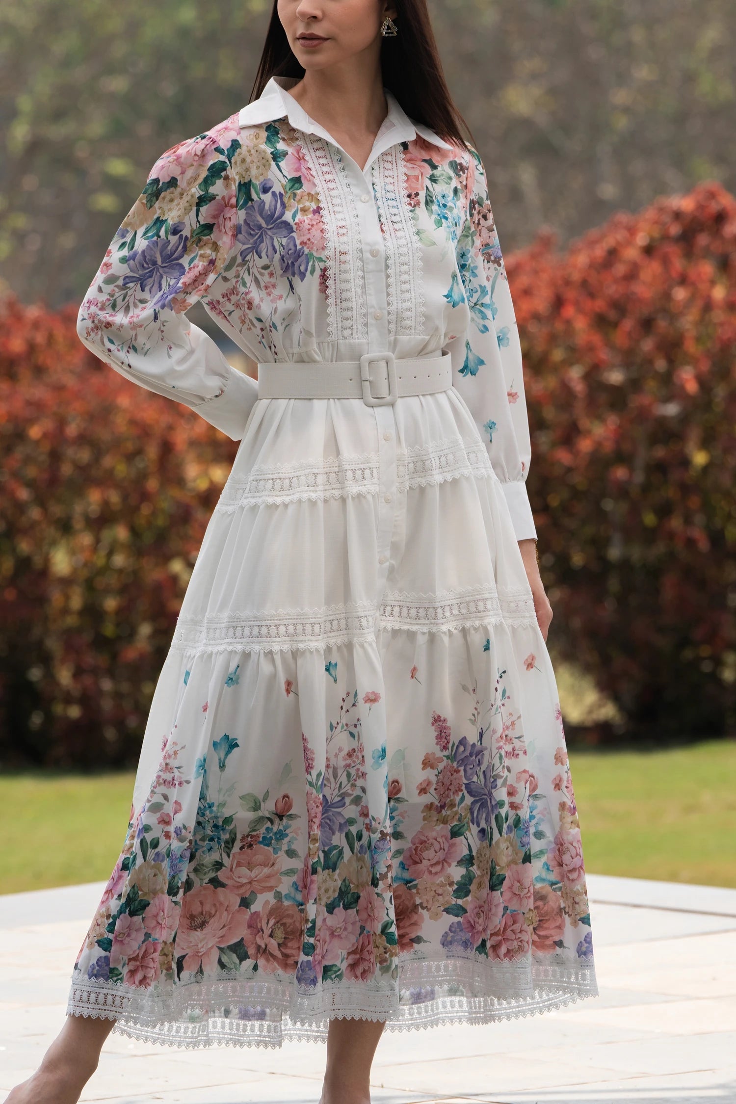 Rose Jardin Signature Dress - Ivory Floral