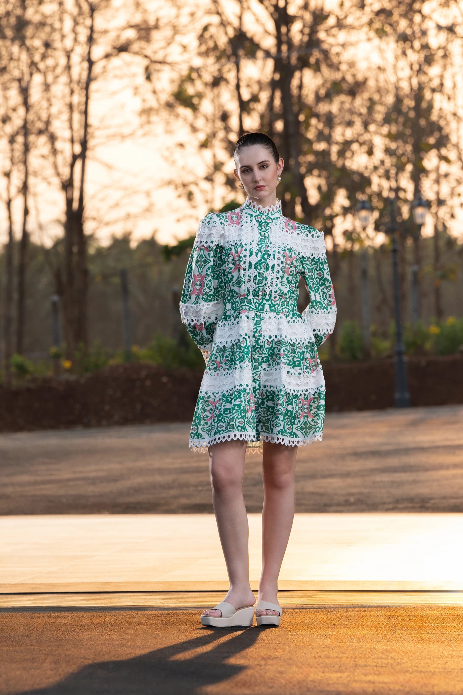 The Capri Lace Dress - Green