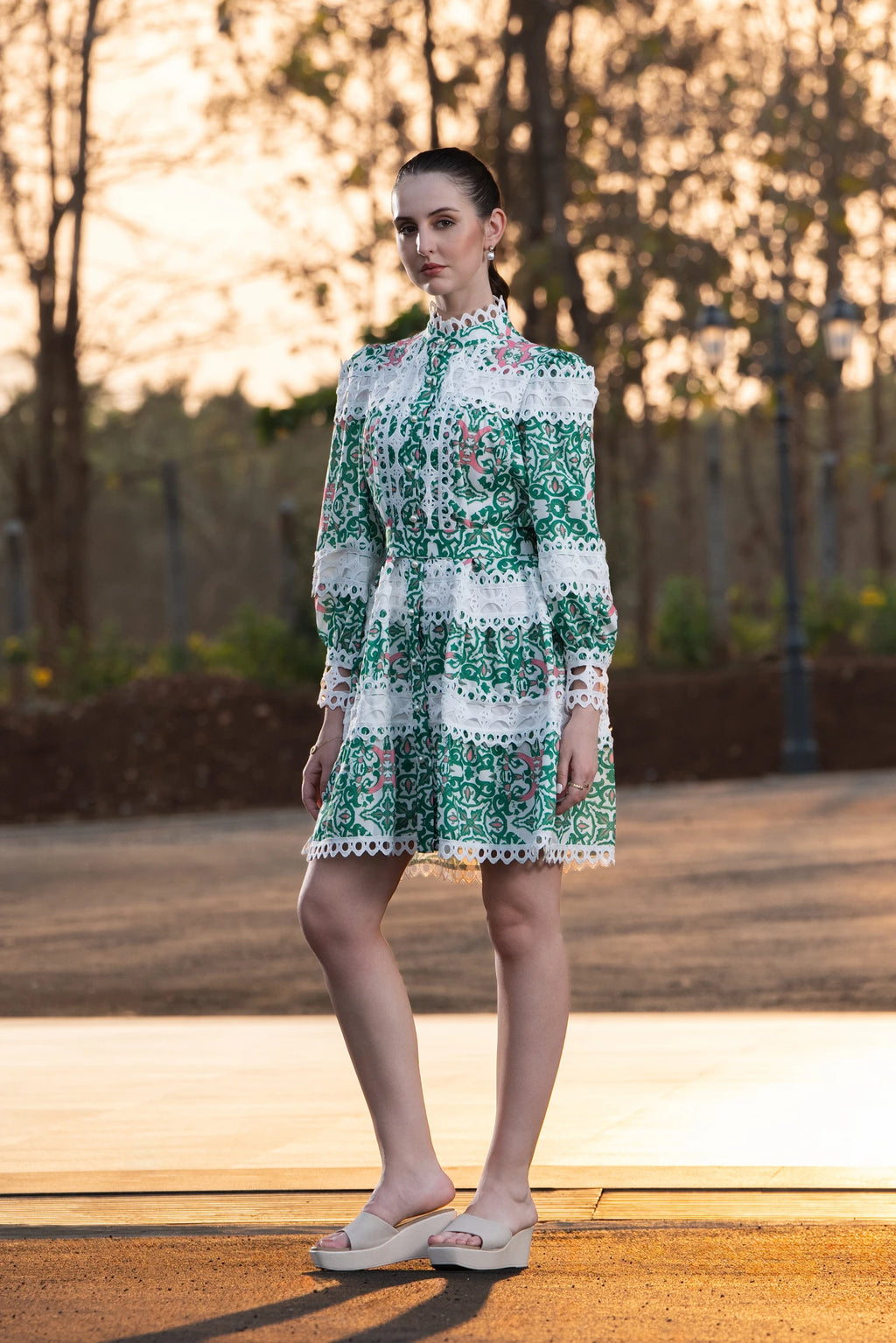 The Capri Lace Dress - Green